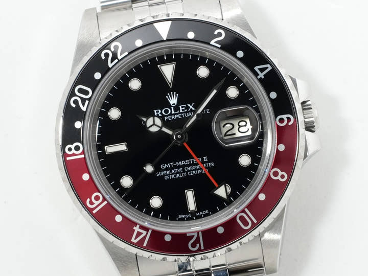ロレックス GMTマスターII Ref.16760 ステンレススチール ブラック文字盤 ジュビリーブレスレット 美品 4jtirybc