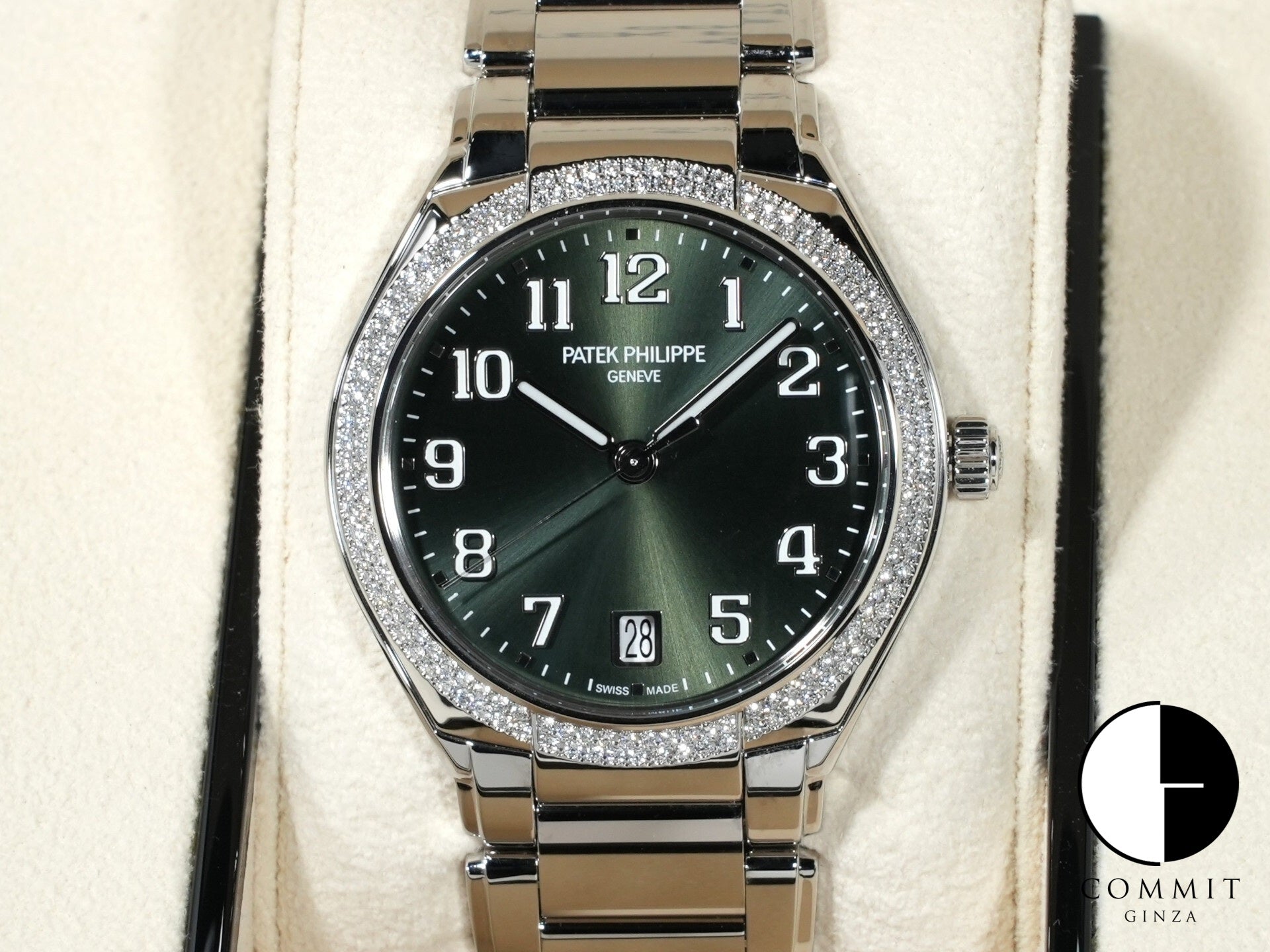 パテックフィリップ Twenty-4 Ref.7300/1200A-011 ステンレススチール オリーブグリーン ソレイユ文字盤 美品 osi6wzqf