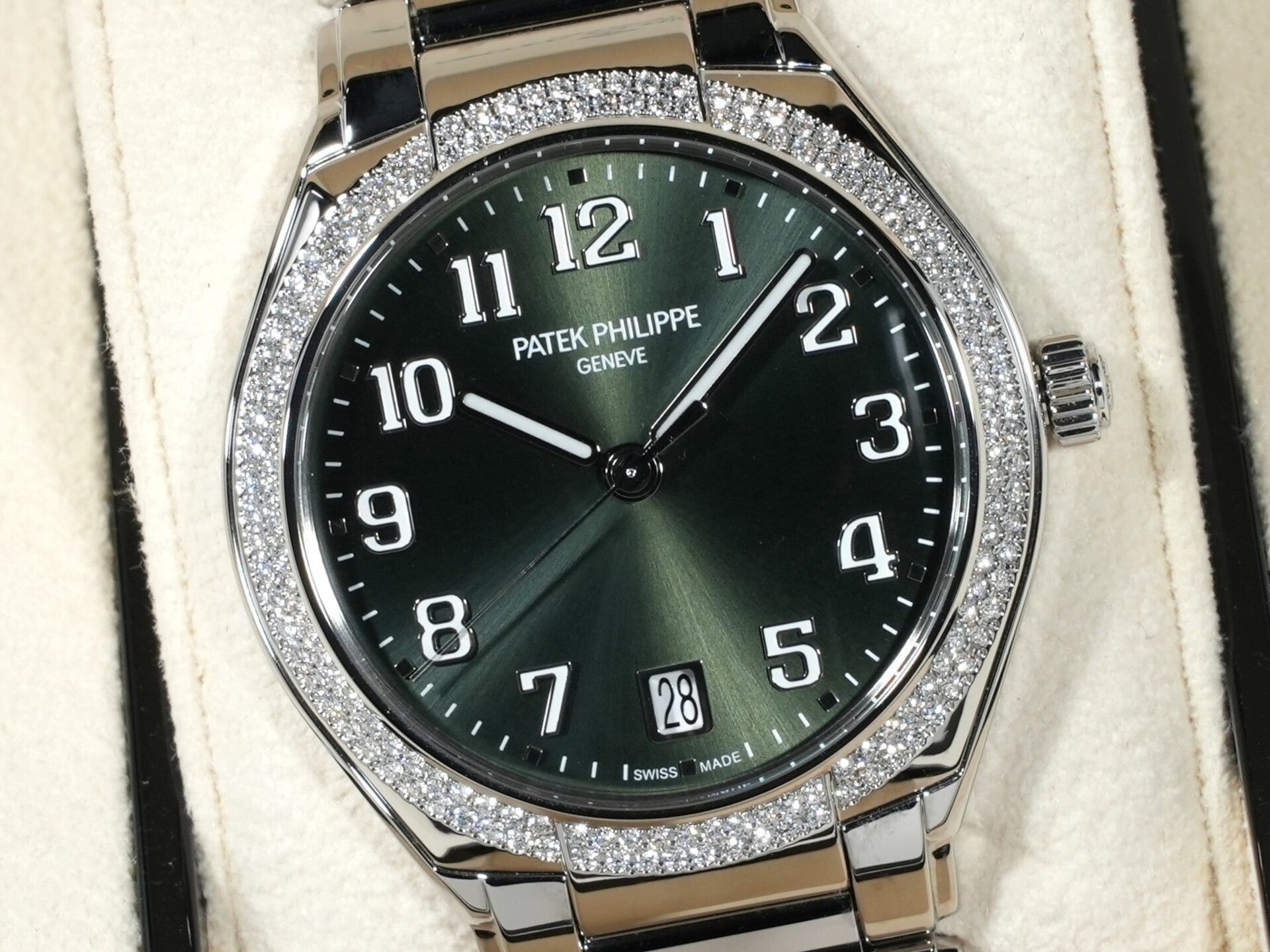 パテックフィリップ Twenty-4 Ref.7300/1200A-011 ステンレススチール オリーブグリーン ソレイユ文字盤 美品 osi6wzqf