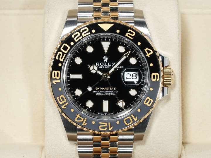 ロレックス GMTマスターII Ref.126713GRNR ステンレススチール/イエローゴールド ブラック文字盤 ジュビリーブレスレット 美品 5sddcwky