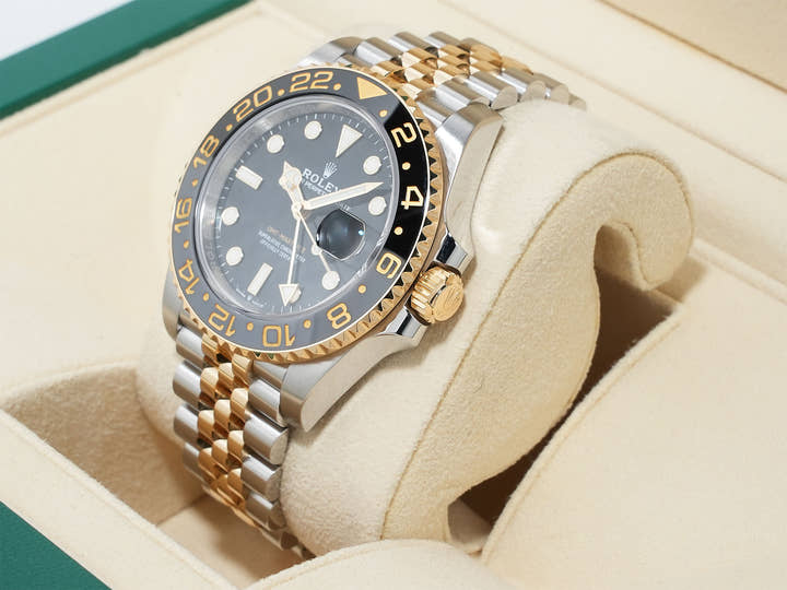ロレックス GMTマスターII Ref.126713GRNR ステンレススチール/イエローゴールド ブラック文字盤 ジュビリーブレスレット 美品 5sddcwky