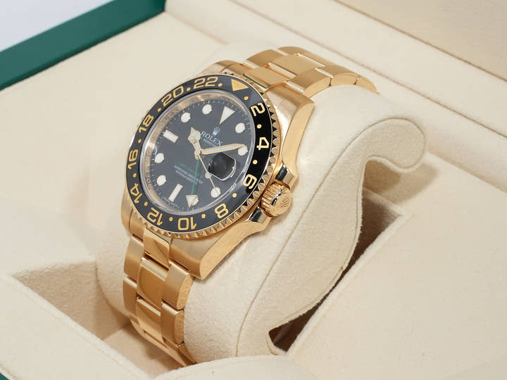 ロレックス GMTマスターII Ref.116718LN イエローゴールド ブラック文字盤 オイスターブレスレット 美品 pcp3duq6