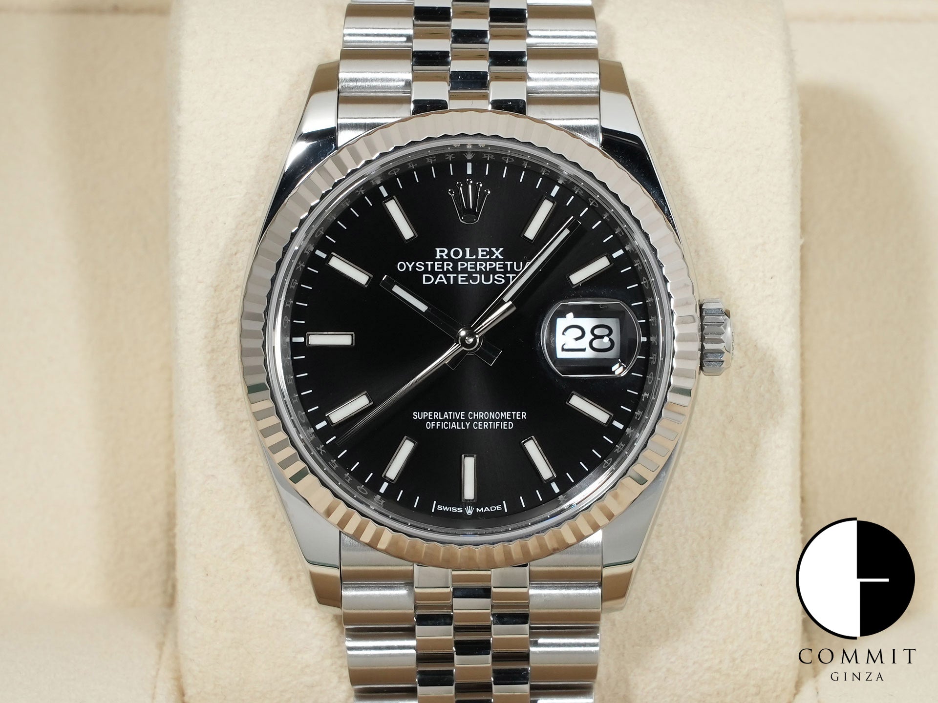 ロレックス デイトジャスト36 Ref.126234 ステンレススチール/ホワイトゴールド ブラック文字盤 ジュビリーブレスレット 美品 2ajhyjox