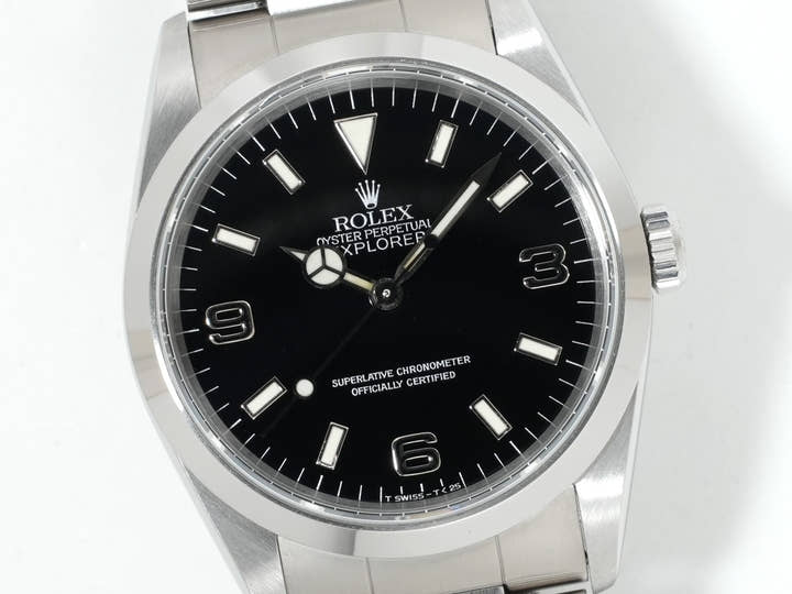 ロレックス エクスプローラーI Ref.14270 ステンレススチール ブラック文字盤 オイスターブレスレット 美品 5g7ghxf7