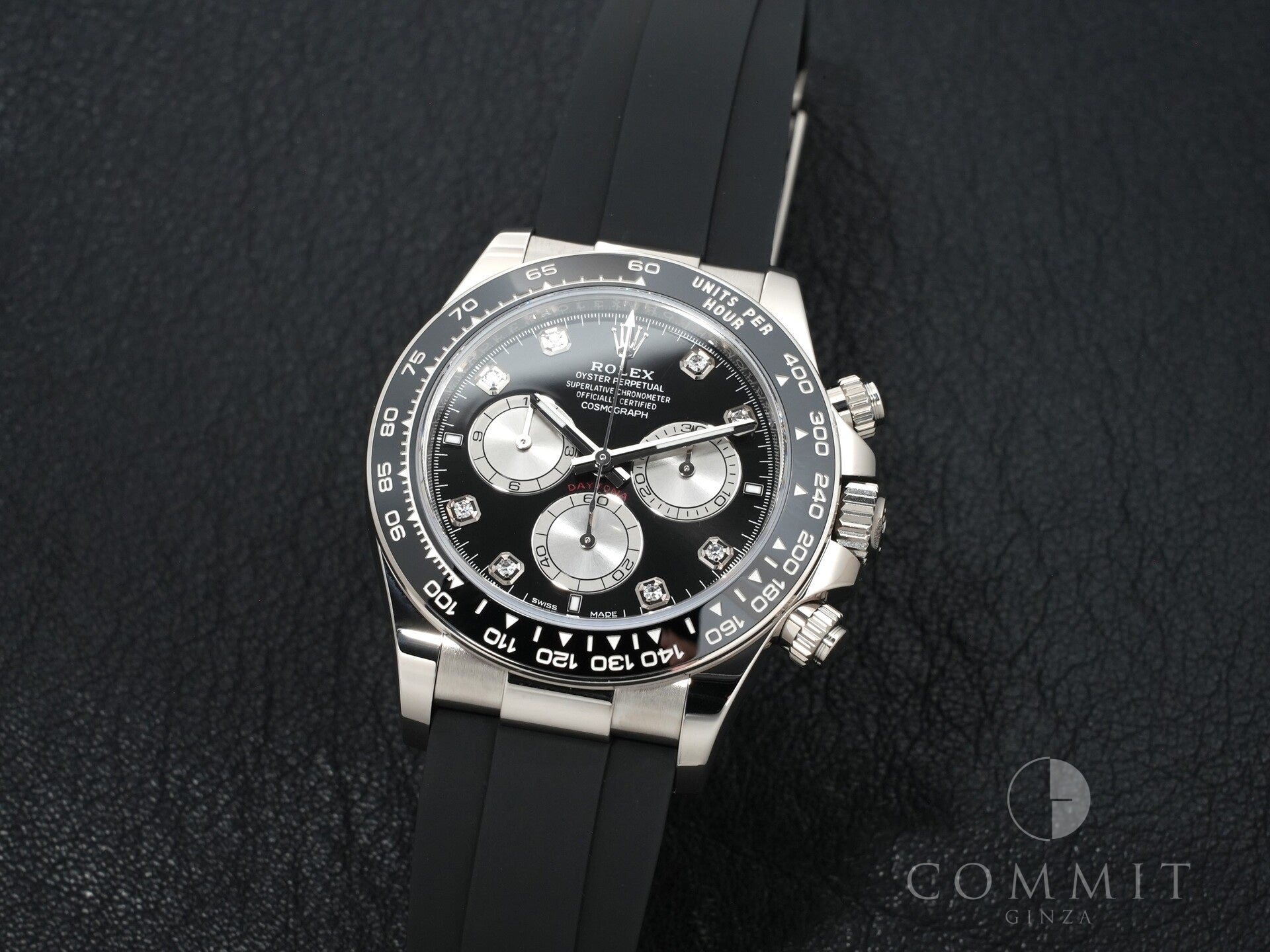 ロレックス デイトナ Ref.126519LN ホワイトゴールド ブライトブラックxスチールx8Pダイヤ文字盤 美中古 putkxwey