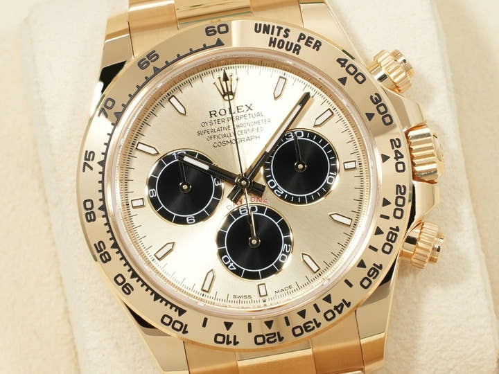ロレックス デイトナ Ref.126508 イエローゴールド ゴールデンxブライトブラック文字盤 中古 a4sf4c4s