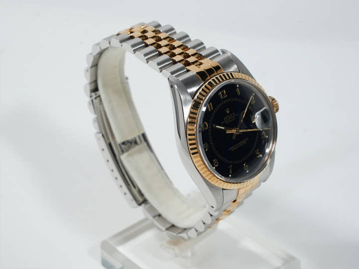 ロレックス デイトジャスト Ref.16013 ステンレススチール/イエローゴールド ブルーステラボイラーゲージ文字盤 中古 q3e842fd