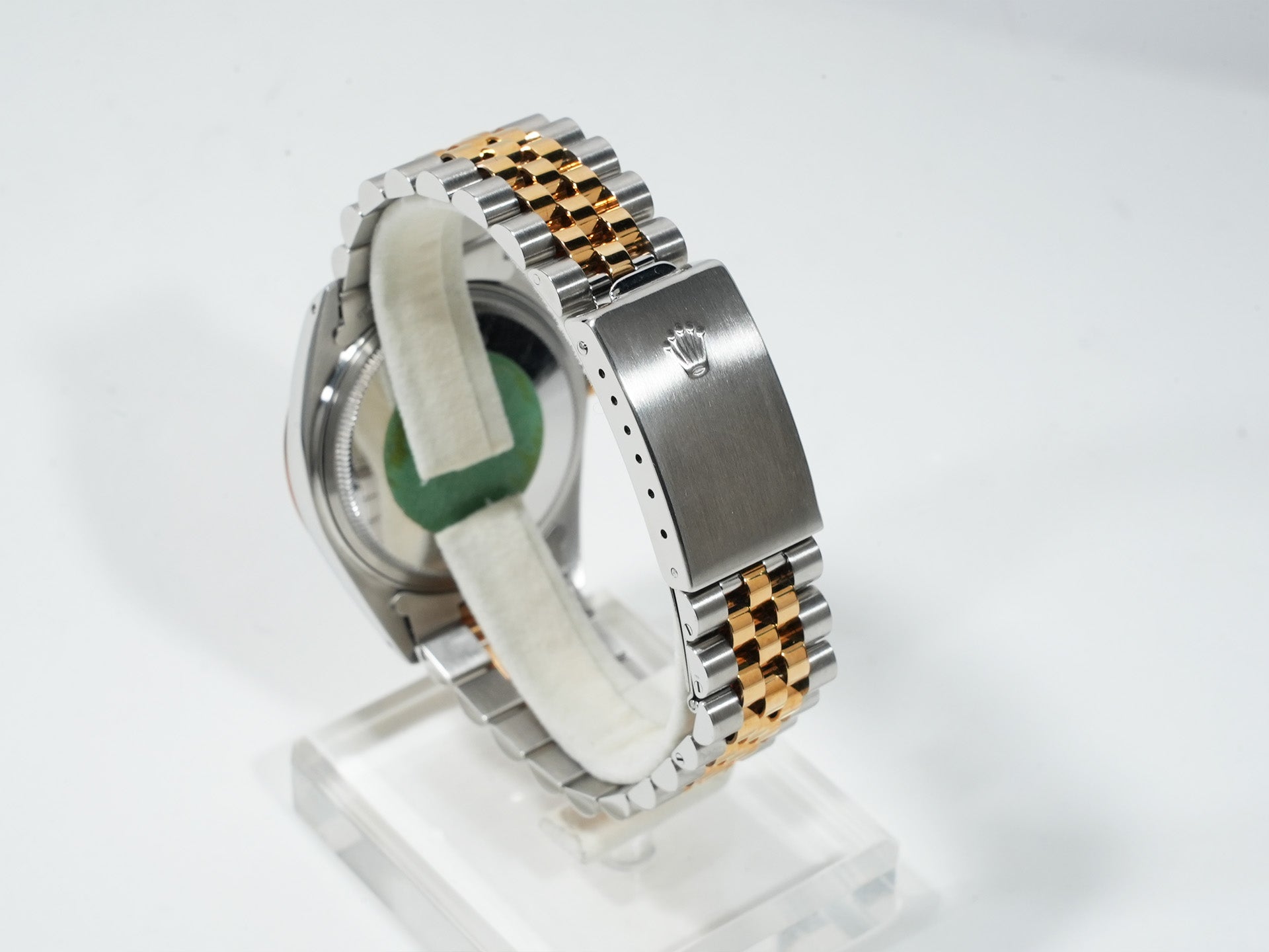 Pre-owned Rolex Datejust Ref. 16013 in stainless steel and yellow gold with a blue sterling silver boiler gauge dial (q3e842fd)