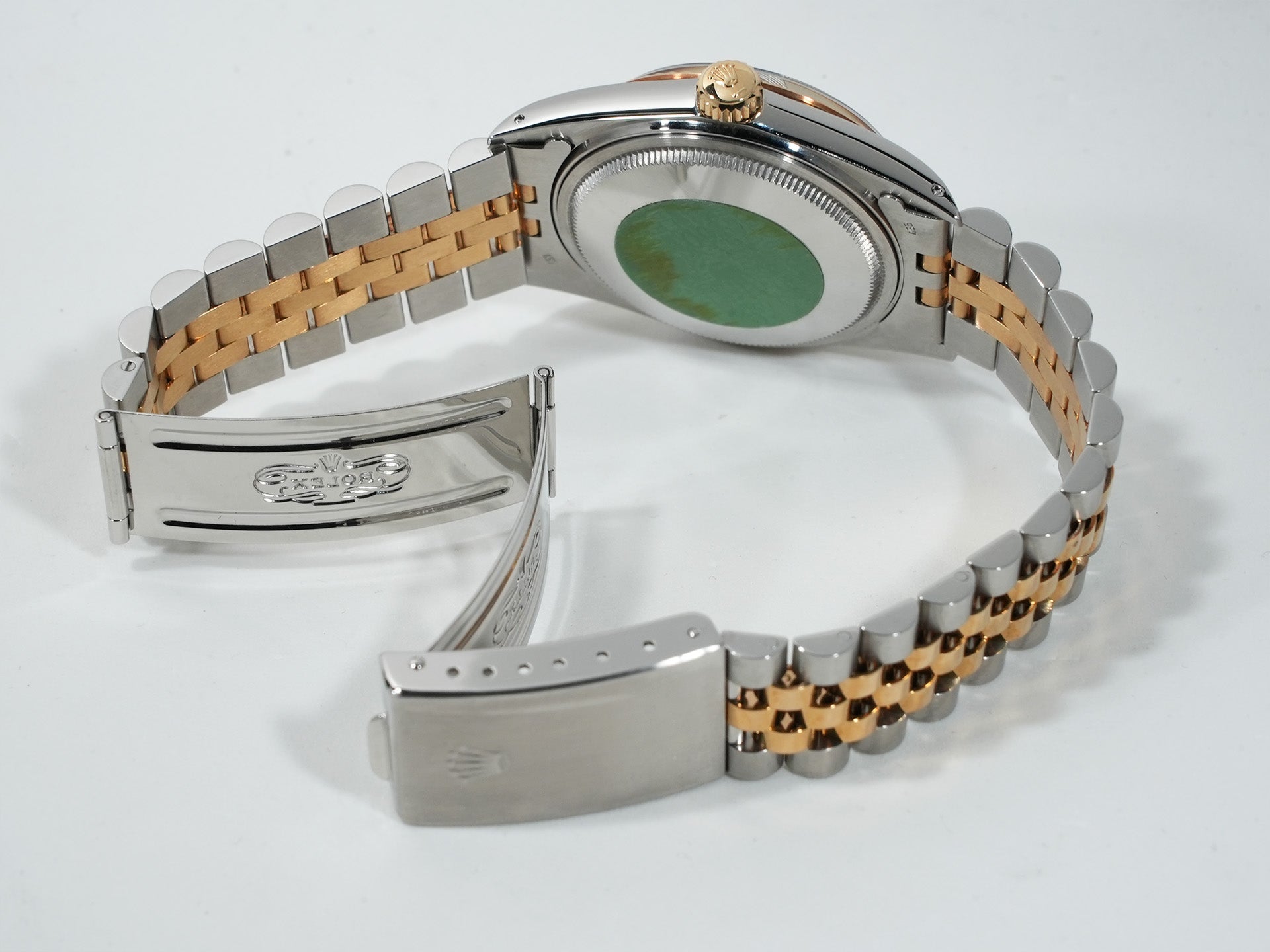 Pre-owned Rolex Datejust Ref. 16013 in stainless steel and yellow gold with a blue sterling silver boiler gauge dial (q3e842fd)