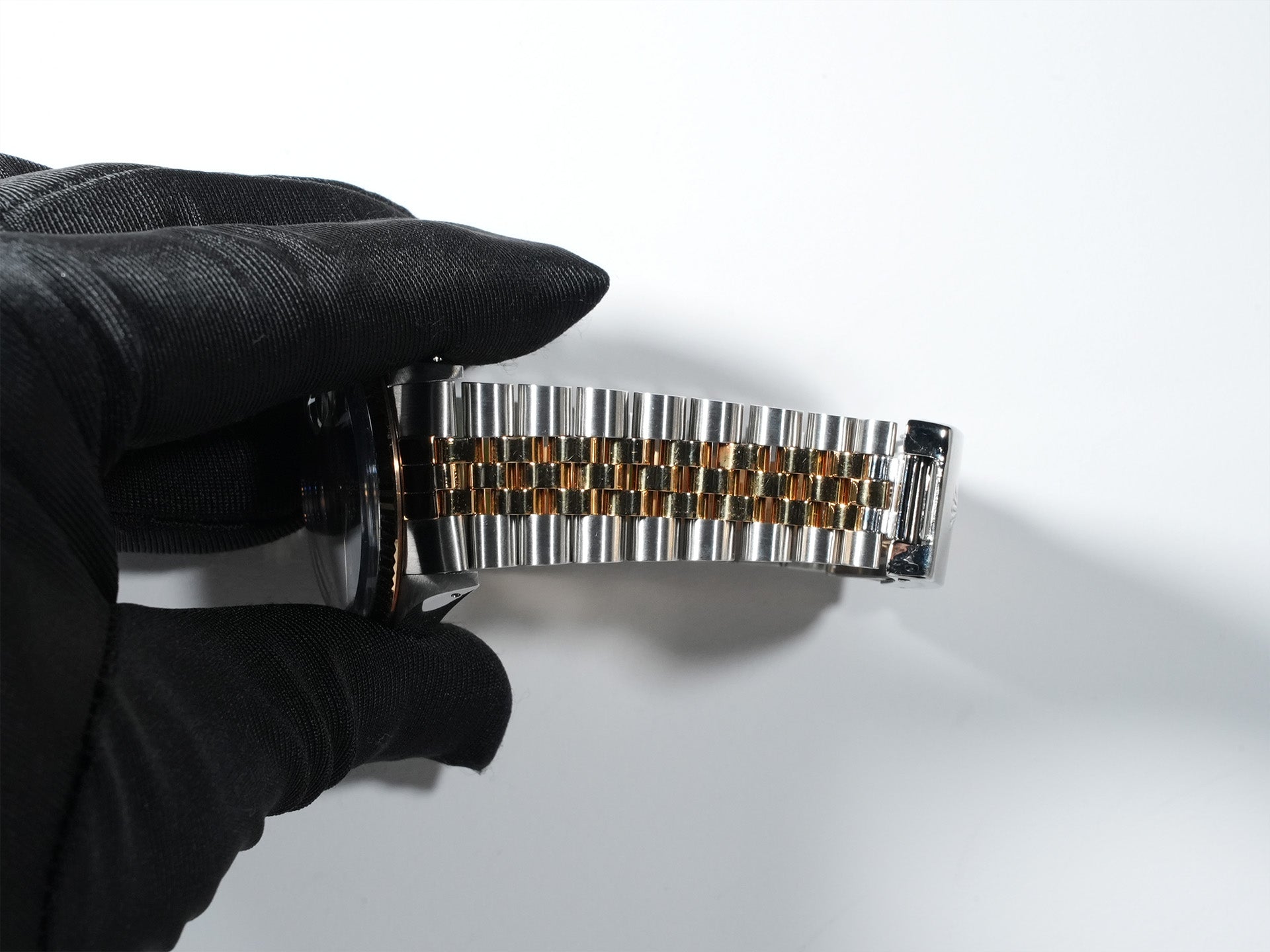 Pre-owned Rolex Datejust Ref. 16013 in stainless steel and yellow gold with a blue sterling silver boiler gauge dial (q3e842fd)