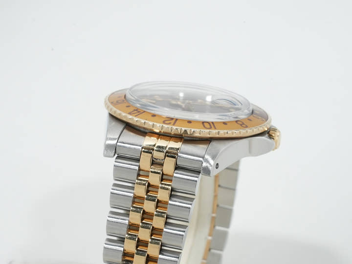 ロレックス GMTマスター Ref.16753 ステンレススチール/イエローゴールド ブラウン文字盤 ジュビリーブレスレット 中古 uqyc5o8u