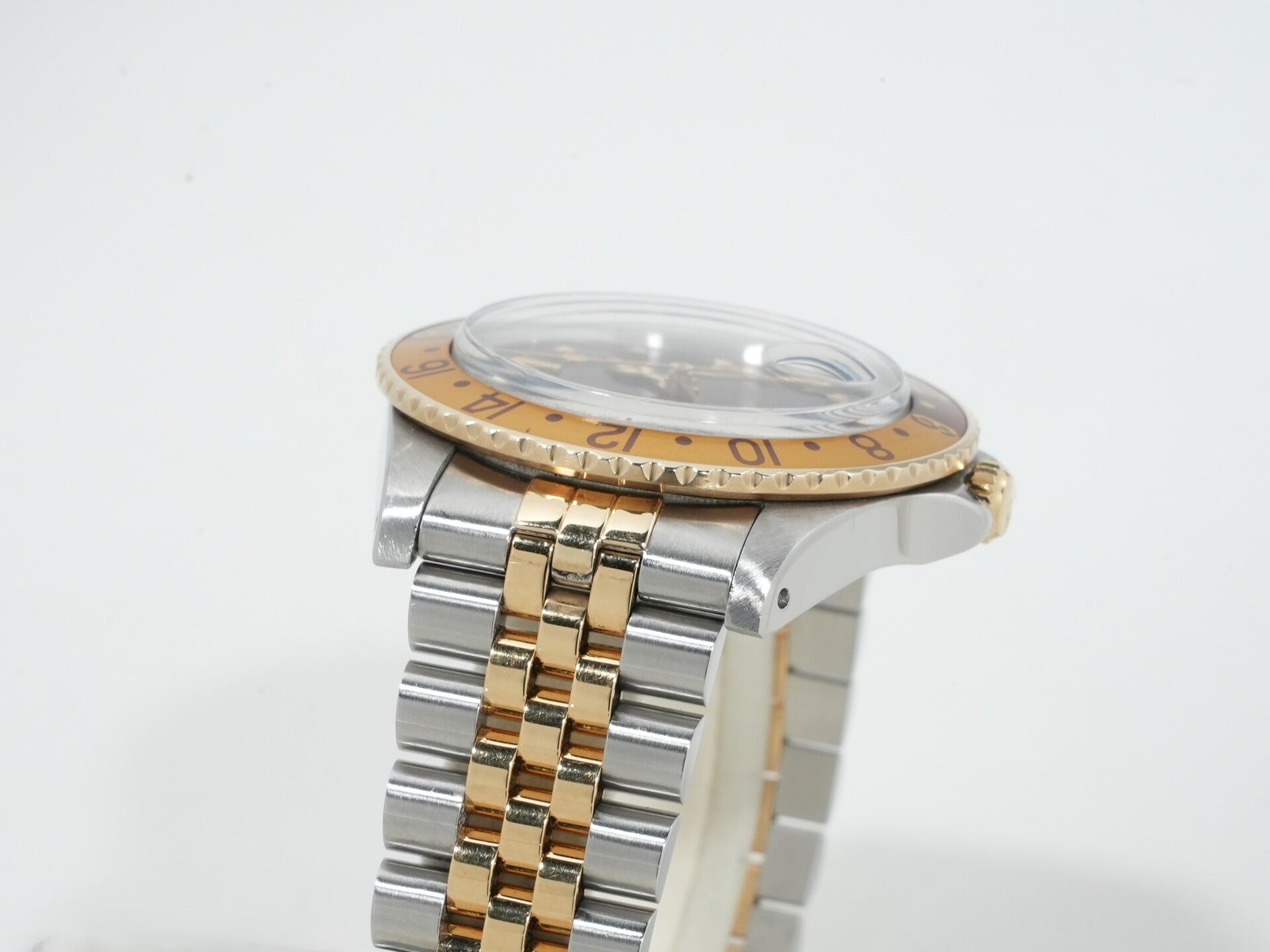 ロレックス GMTマスター Ref.16753 ステンレススチール/イエローゴールド ブラウン文字盤 ジュビリーブレスレット 中古 uqyc5o8u