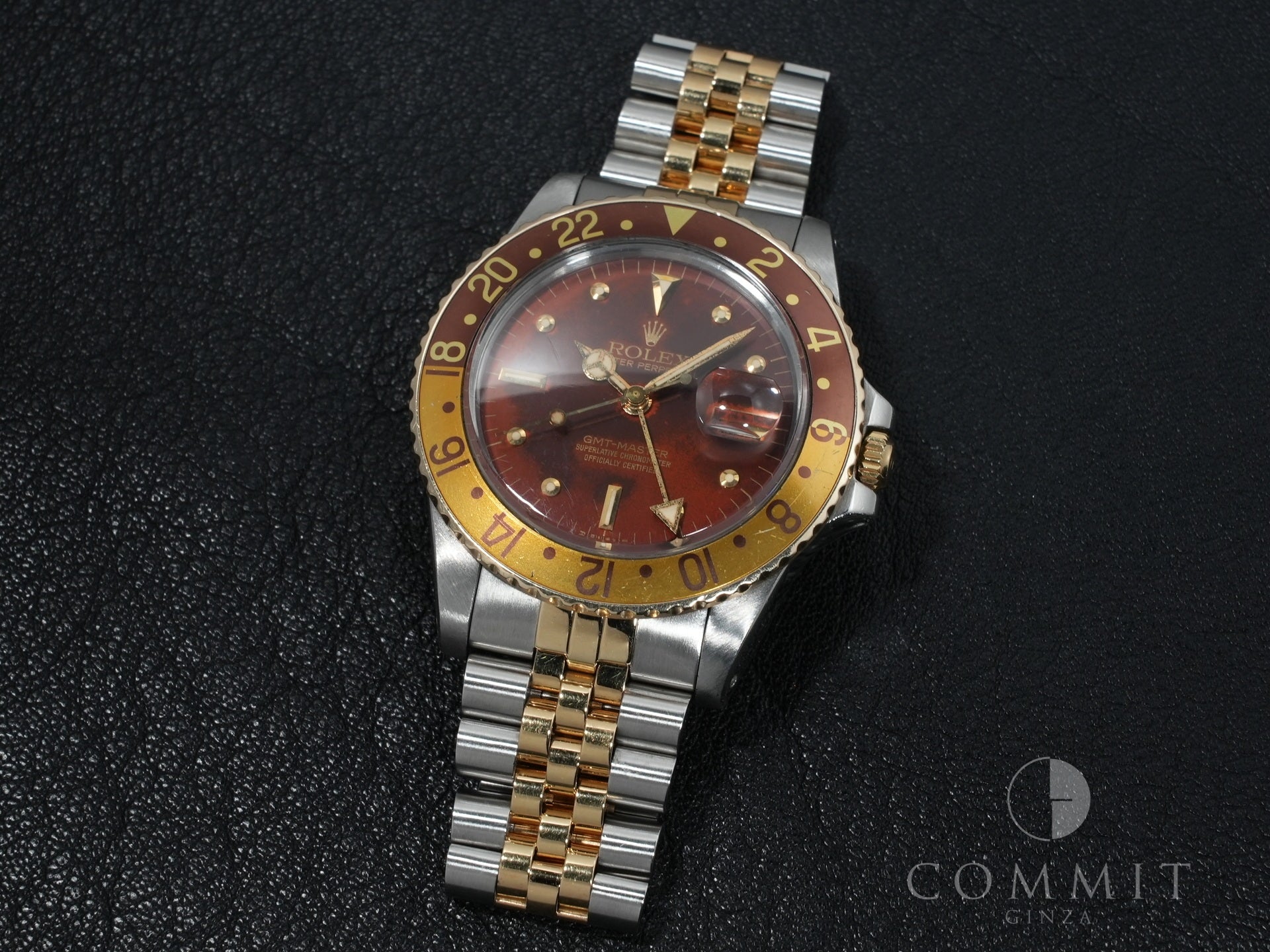 ロレックス GMTマスター Ref.16753 ステンレススチール/イエローゴールド ブラウン文字盤 ジュビリーブレスレット 中古 uqyc5o8u
