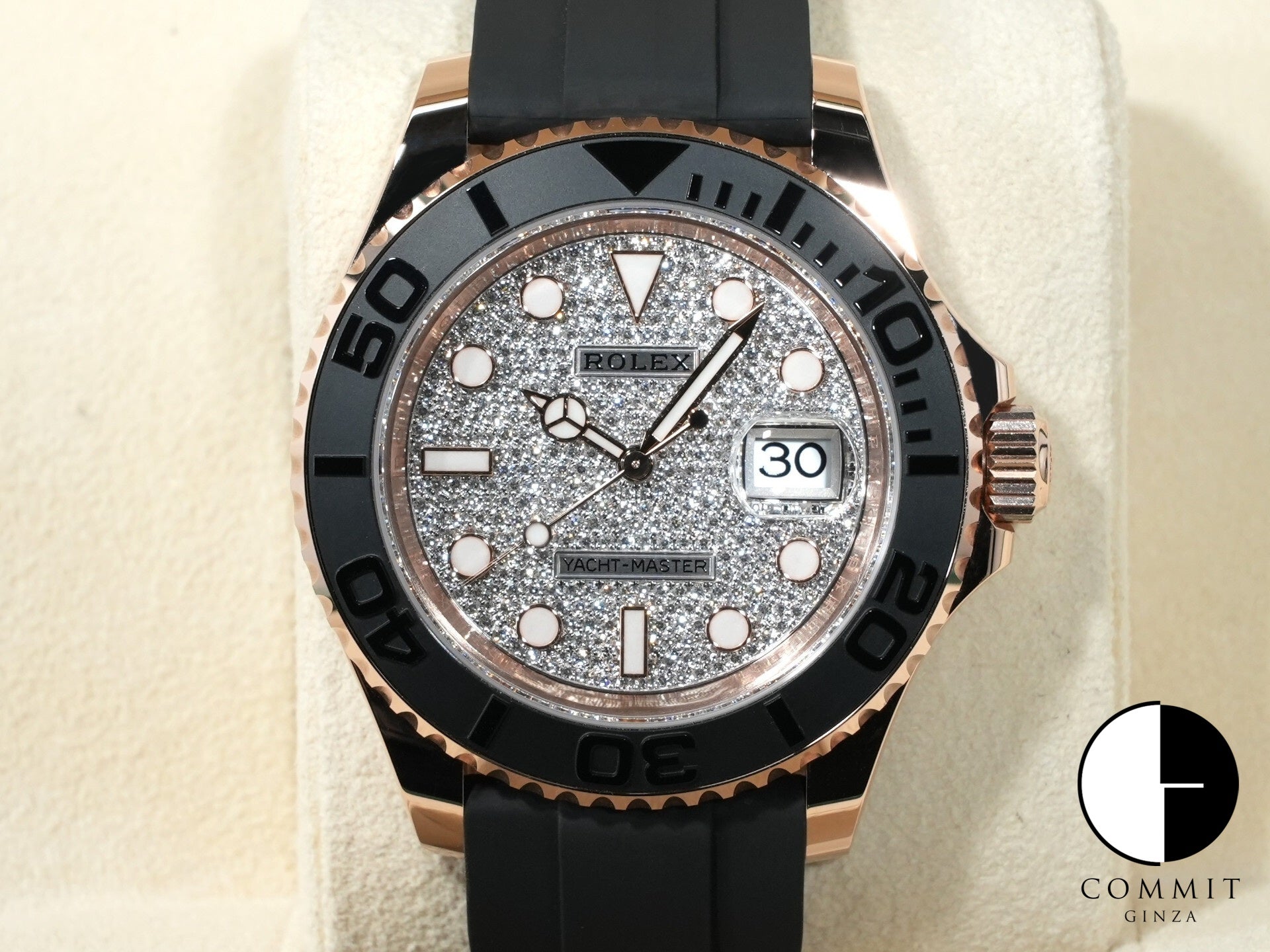 Rolex Yacht-Master 40 Ref. 126655 Everose Gold with Diamond-Paved Dial, Excellent Condition (r3kfsf6y)