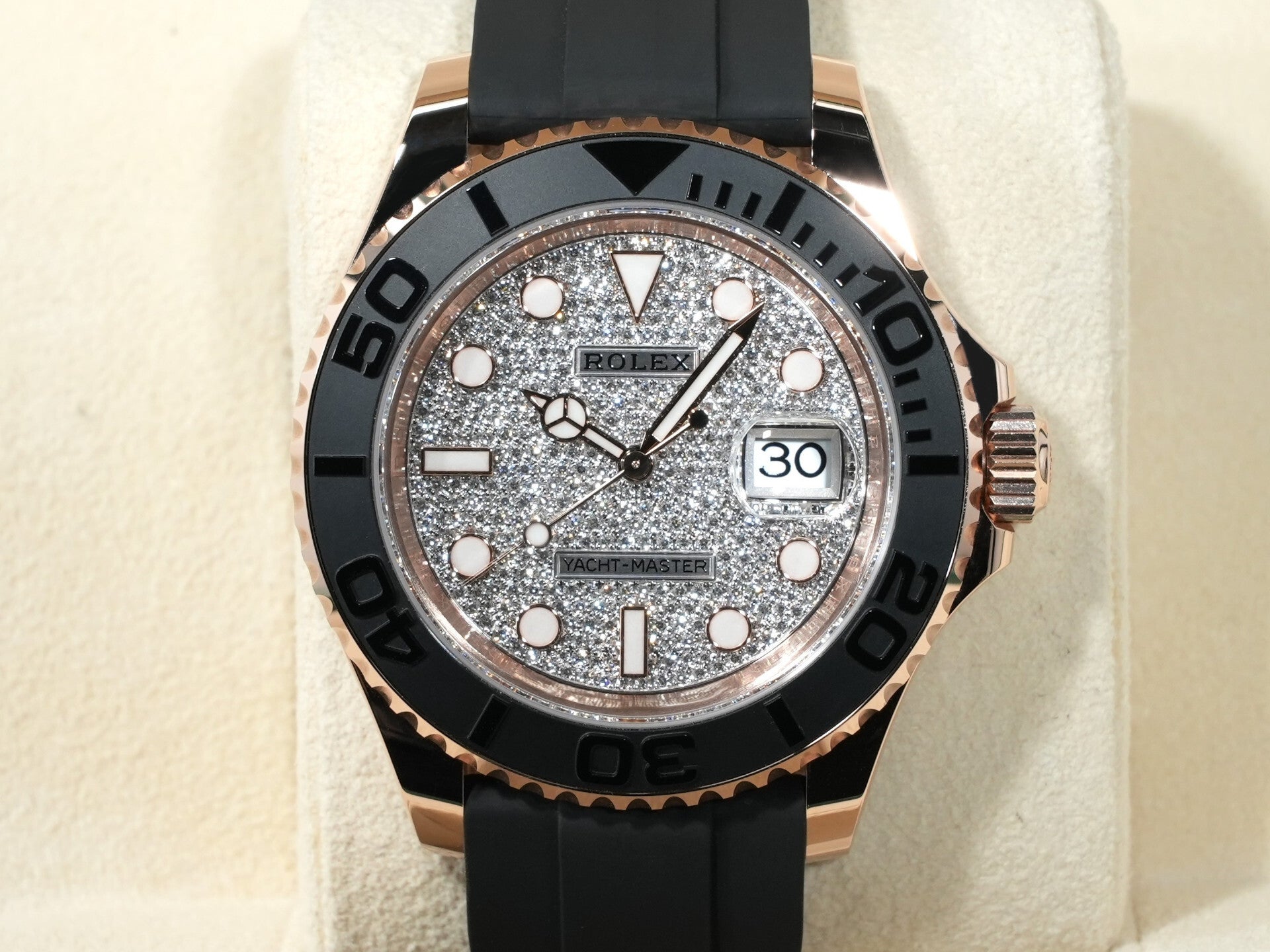 Rolex Yacht-Master 40 Ref. 126655 Everose Gold with Diamond-Paved Dial, Excellent Condition (r3kfsf6y)