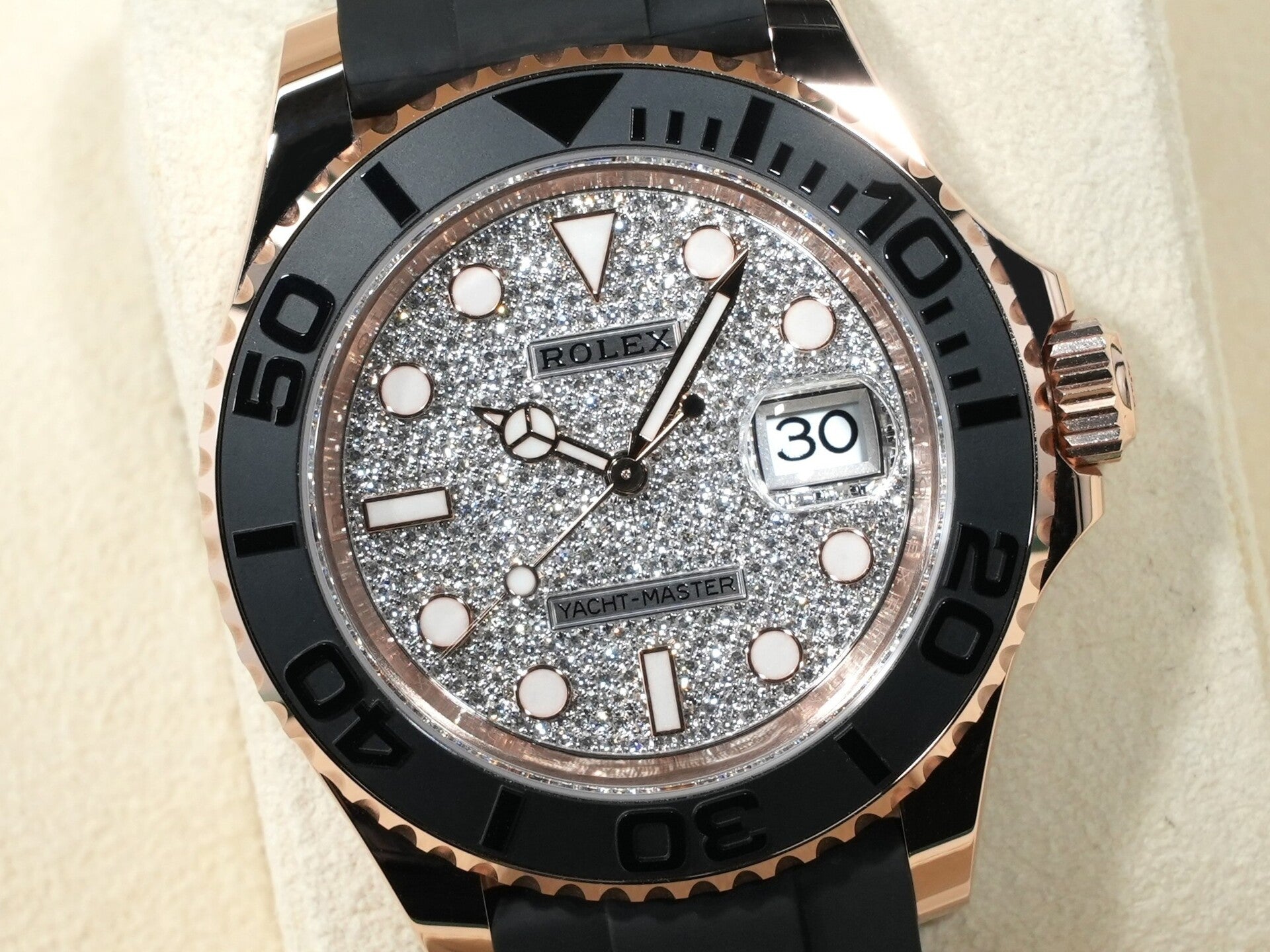 ロレックス ヨットマスター40 Ref.126655 エバーローズゴールド パヴェダイヤモンド文字盤 美品 r3kfsf6y