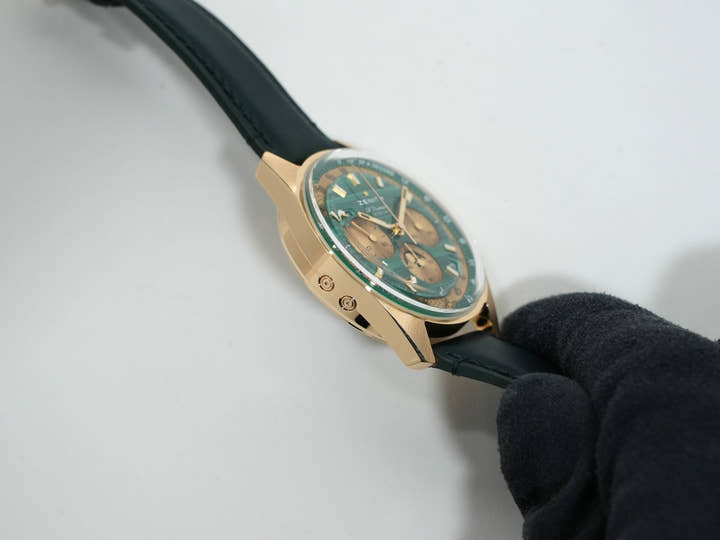 Zenith Chronomaster Original Triple Calendar Malachite Ref. 30.3400.3610/63.C916 Yellow Gold Malachite Dial Excellent Condition kw85tznt