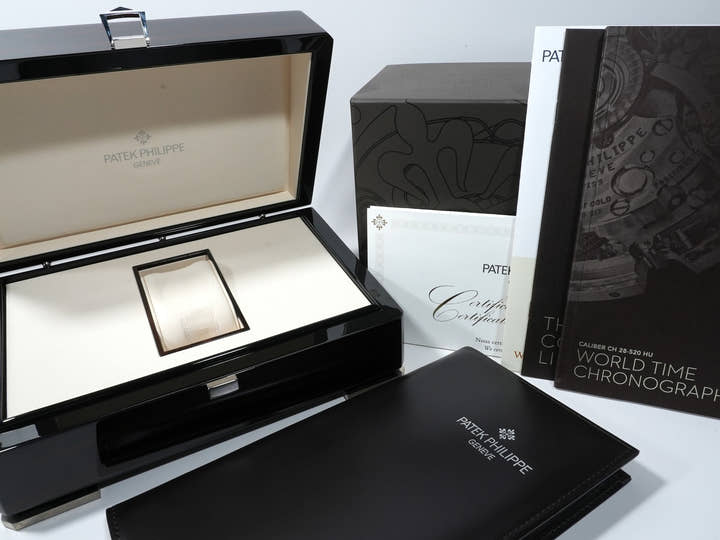 パテックフィリップ コンプリケーション ワールドタイム クロノグラフ Ref.5930G-001 ホワイトゴールド ブルー文字盤 極美品 sq3357wy