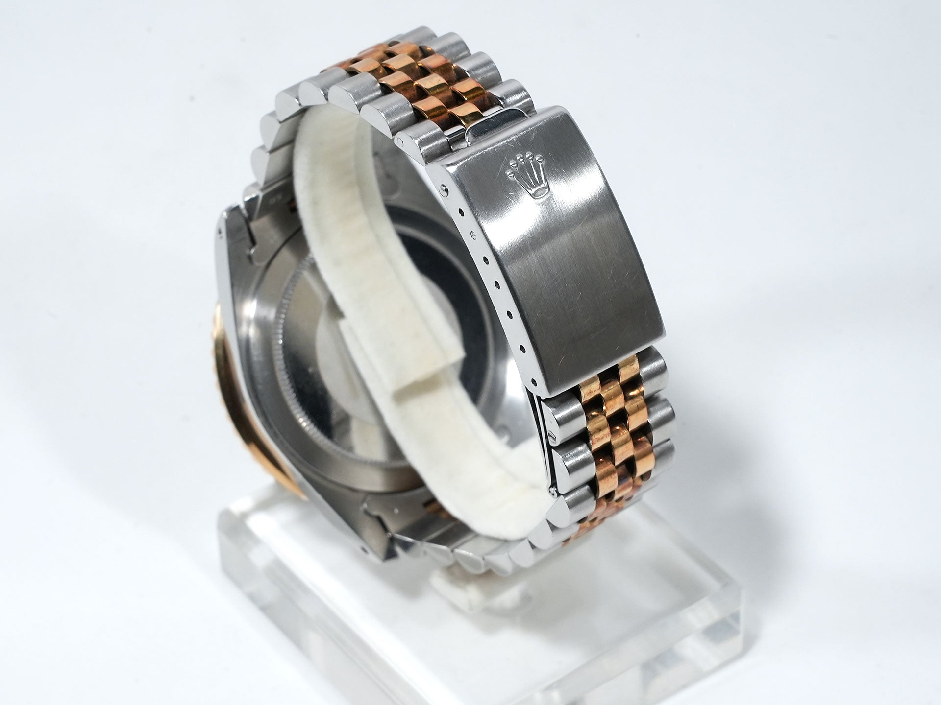 Pre-owned Rolex GMT-Master Ref. 16753 in stainless steel/yellow gold with a black dial and Jubilee bracelet (xkrpyj86)