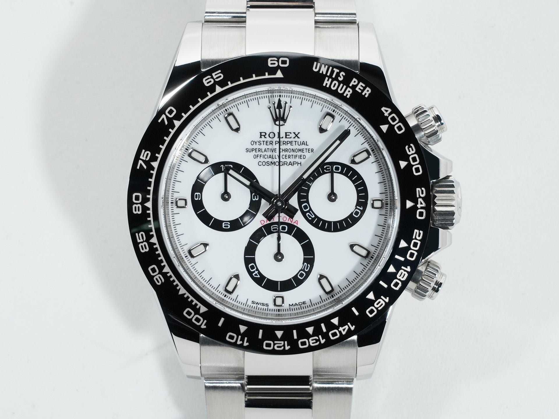 Pre-owned Rolex Daytona Ref. 116500LN Stainless Steel White Dial st3h5m6e