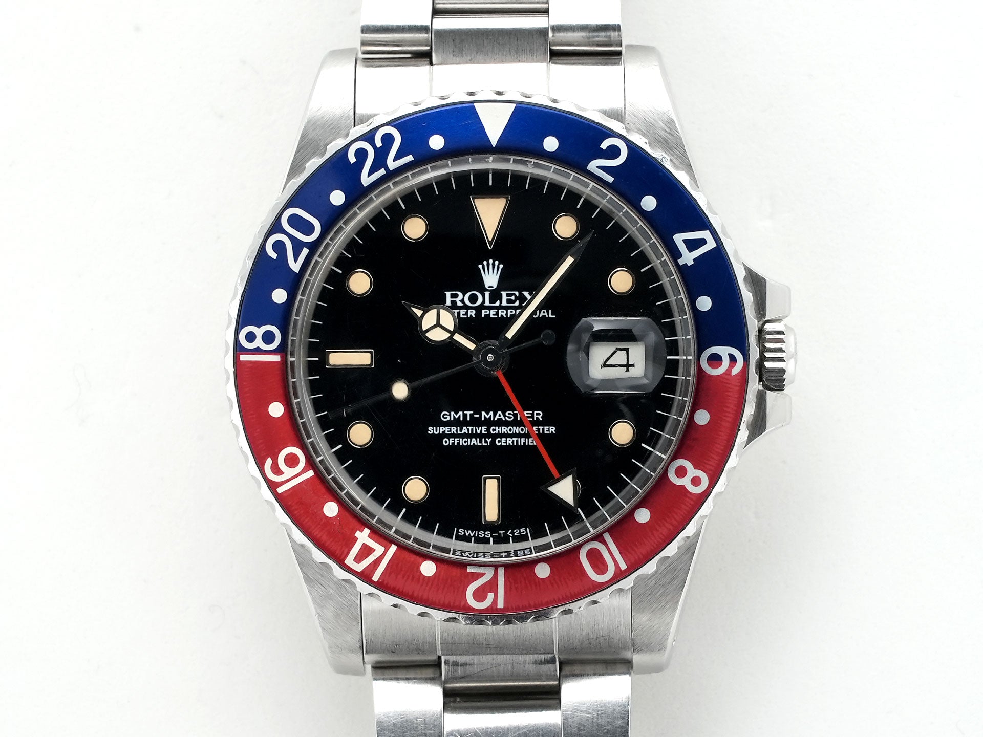 Pre-owned Rolex GMT-Master Ref. 16750 Stainless Steel with Black Dial and Oyster Bracelet (fvn4itmv)