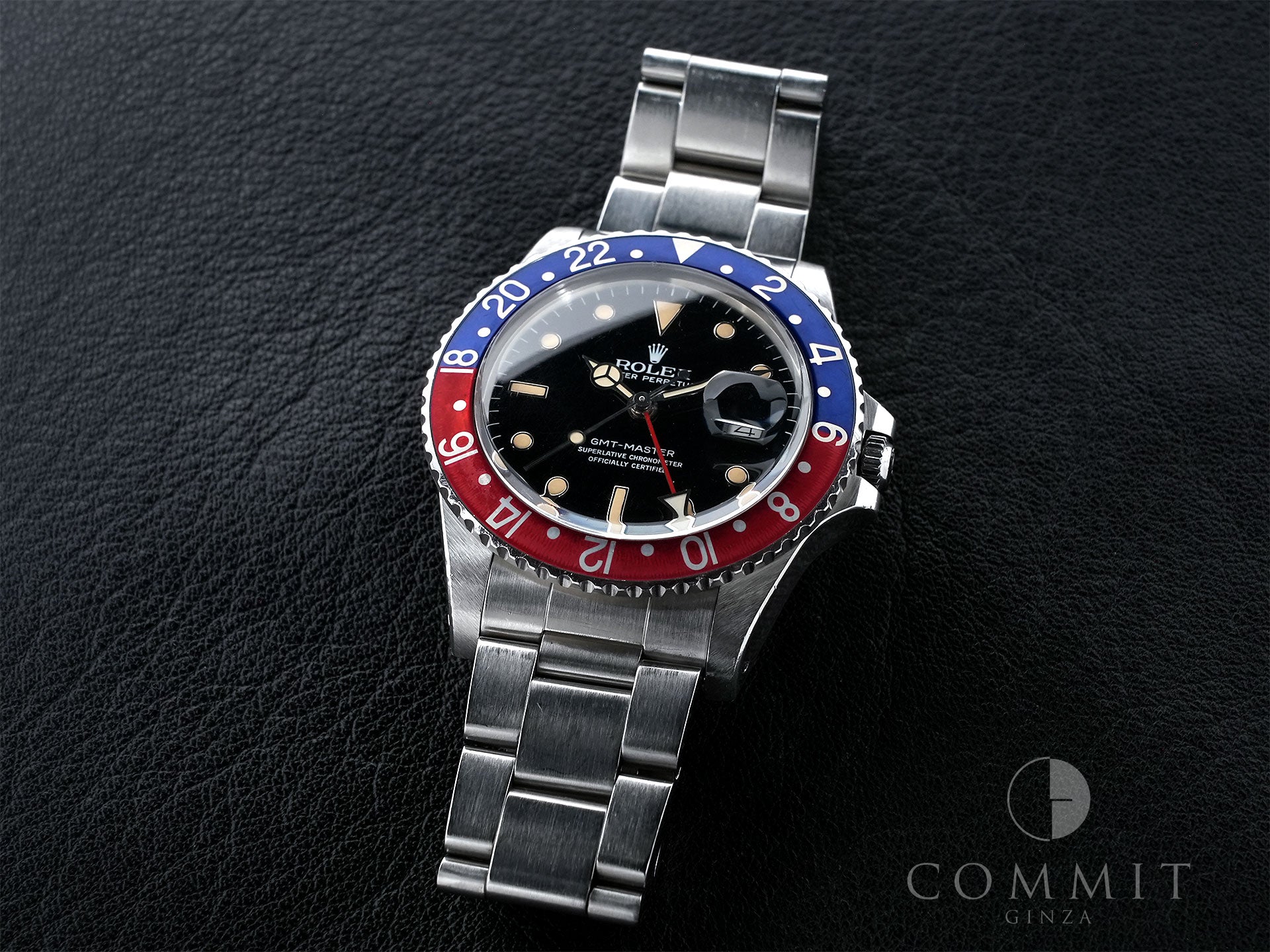 Pre-owned Rolex GMT-Master Ref. 16750 Stainless Steel with Black Dial and Oyster Bracelet (fvn4itmv)