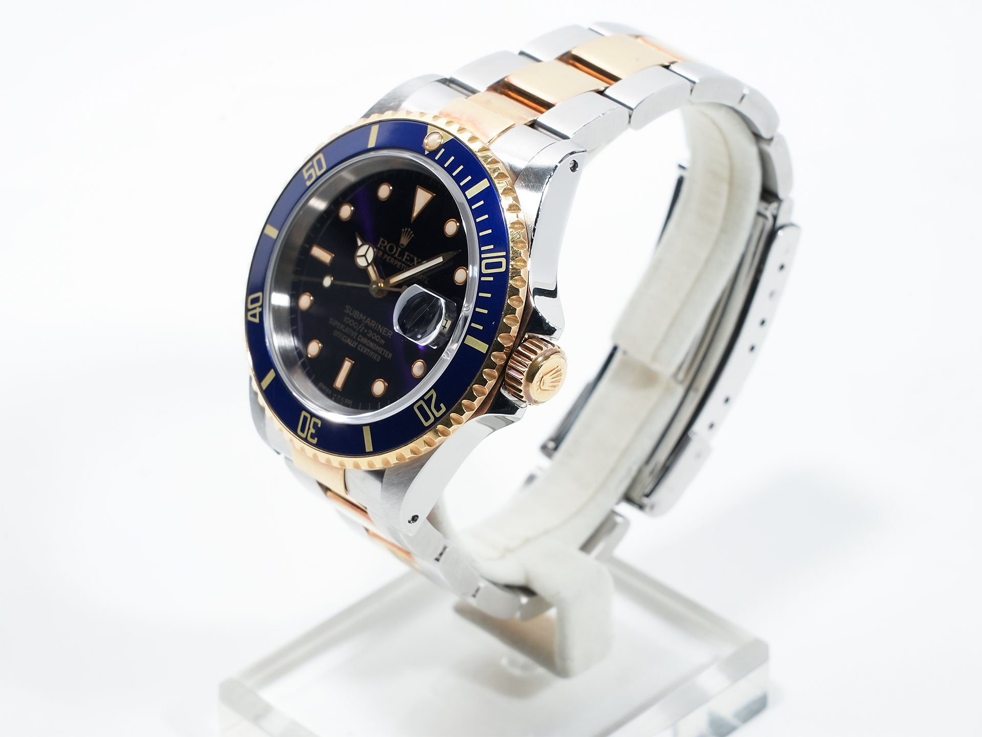 Pre-owned Rolex Submariner Date Ref. 16613 in Stainless Steel/Yellow Gold with Blue Dial (7ojgtoqa)