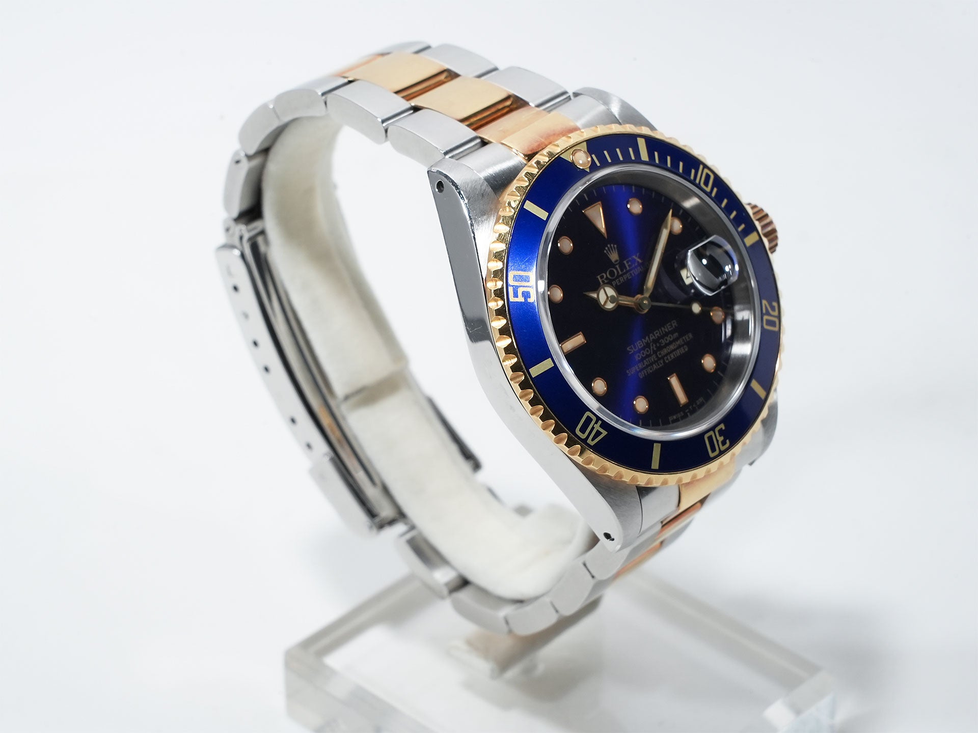 Pre-owned Rolex Submariner Date Ref. 16613 in Stainless Steel/Yellow Gold with Blue Dial (7ojgtoqa)