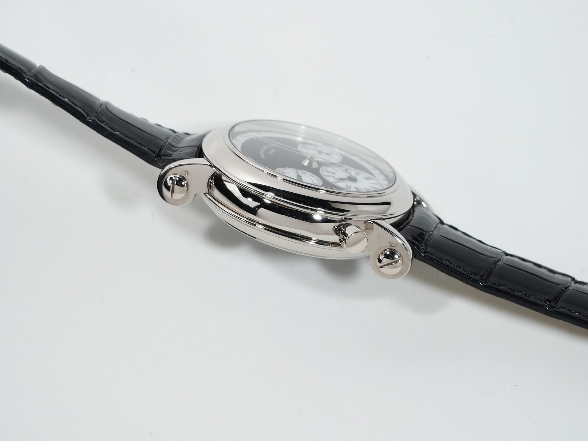 Franck Muller Round Split-Second Double-Face Chronograph Ref. 7000RDF White Gold Black and Mother-of-Pearl Dial Excellent Condition szggb6a9