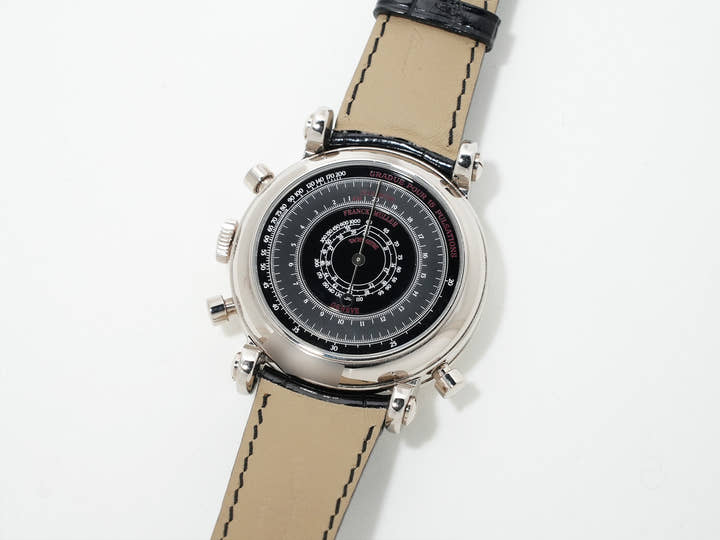 Franck Muller Round Split-Second Double-Face Chronograph Ref. 7000RDF White Gold Black and Mother-of-Pearl Dial Excellent Condition szggb6a9