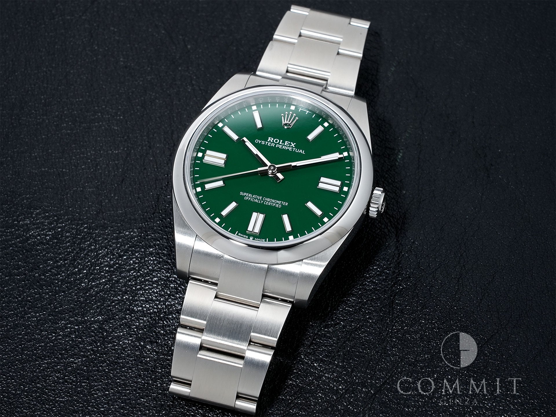 Rolex Oyster Perpetual 41 Ref. 124300 Stainless Steel Green Dial Excellent Condition m83usit2