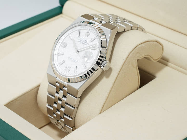 Rolex Land-Dweller Ref. 127334 Stainless Steel/White Gold White Dial Jubilee Bracelet Excellent Condition t32an4ah