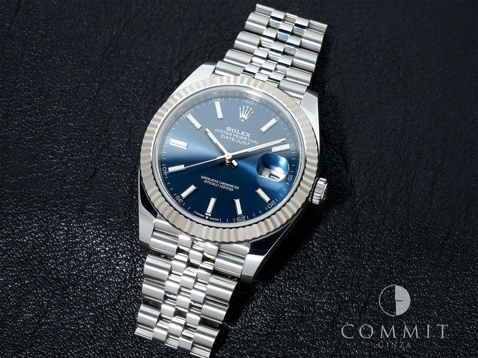 Pre-owned Rolex Datejust 41 Ref. 126334 Stainless Steel/White Gold Bright Blue Dial Jubilee Bracelet jjf2e2hy