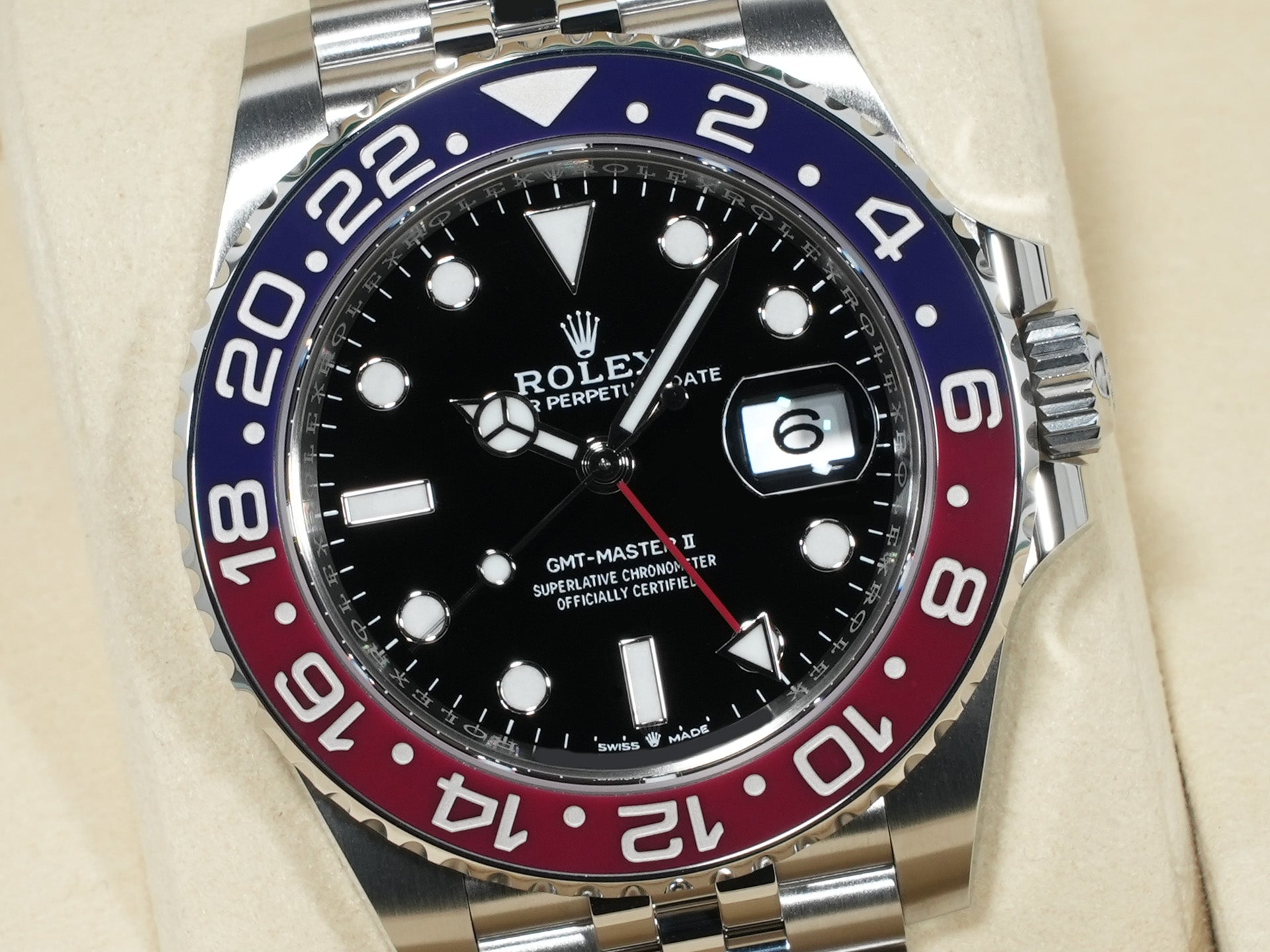 Rolex GMT-Master II Ref. 126710BLRO Stainless Steel with Black Dial and Jubilee Bracelet (Unused) cmsg5qji