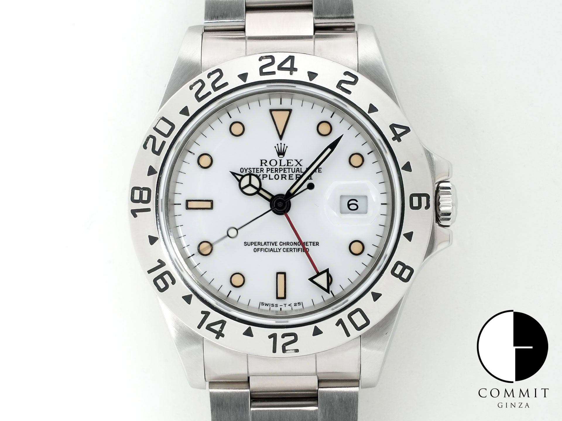 Pre-owned Rolex Explorer II Ref. 16570 Stainless Steel White Dial Oyster Bracelet s6y6tn8a