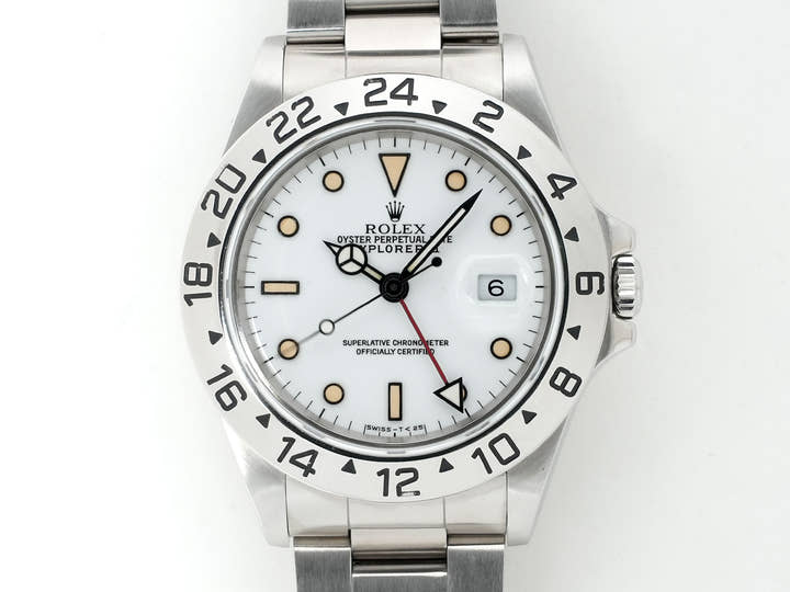 Pre-owned Rolex Explorer II Ref. 16570 Stainless Steel White Dial Oyster Bracelet s6y6tn8a
