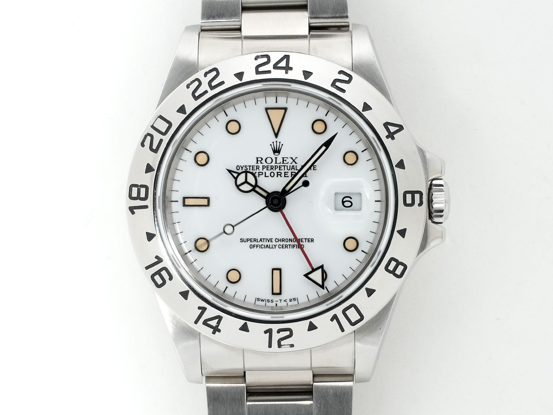 Pre-owned Rolex Explorer II Ref. 16570 Stainless Steel White Dial Oyster Bracelet s6y6tn8a