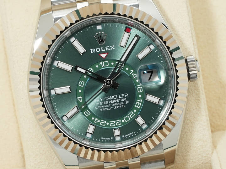 ロレックス スカイドゥエラー Ref.336934 ステンレススチール/ホワイトゴールド ミントグリーン文字盤 ジュビリーブレスレット 未使用 6w3bx3ue