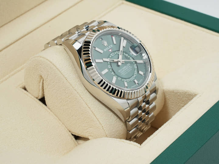 ロレックス スカイドゥエラー Ref.336934 ステンレススチール/ホワイトゴールド ミントグリーン文字盤 ジュビリーブレスレット 未使用 6w3bx3ue