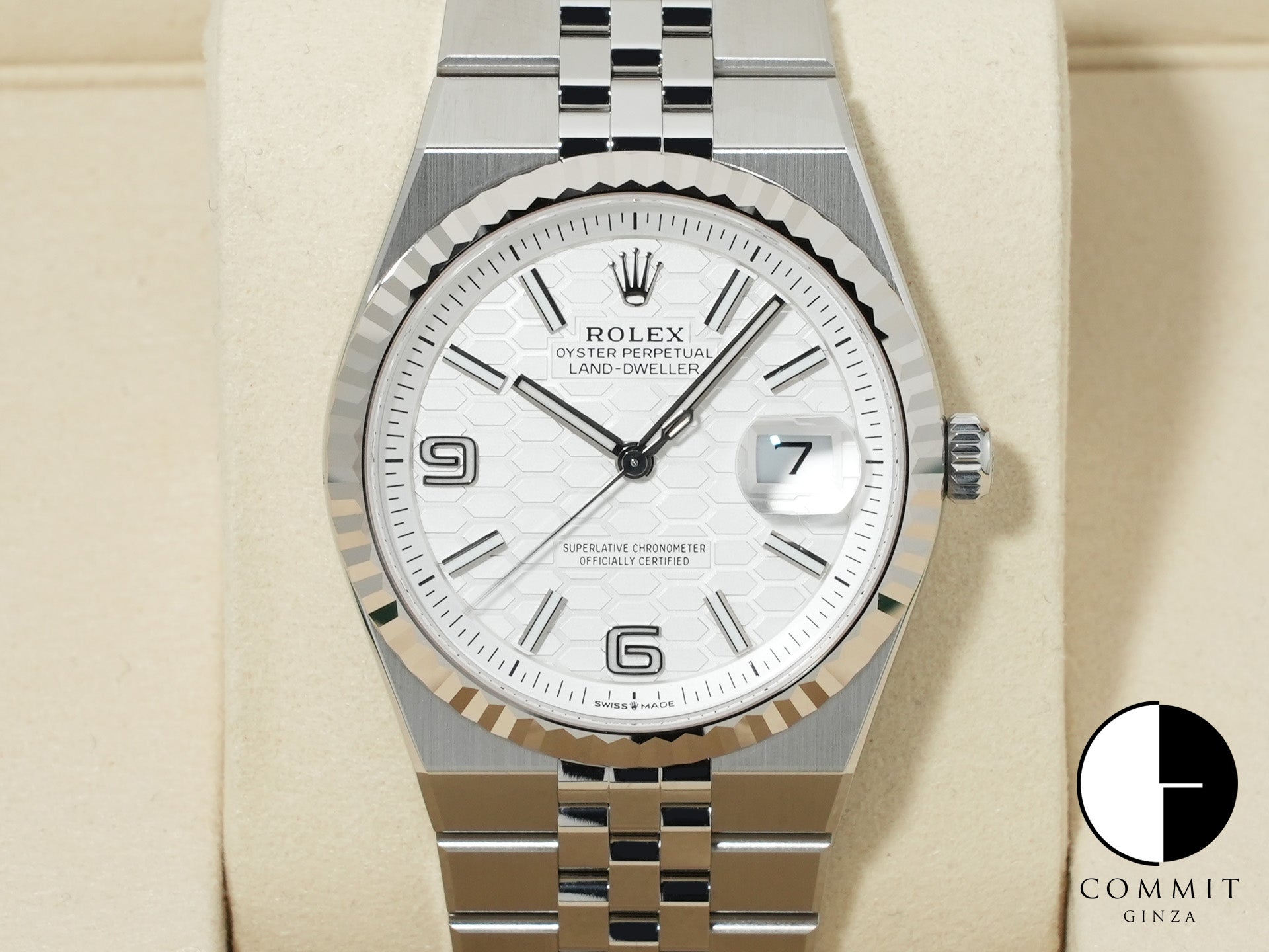 Rolex Land-Dweller Ref. 127234 Stainless Steel/White Gold White Dial Jubilee Bracelet Unused p2jy3zxs