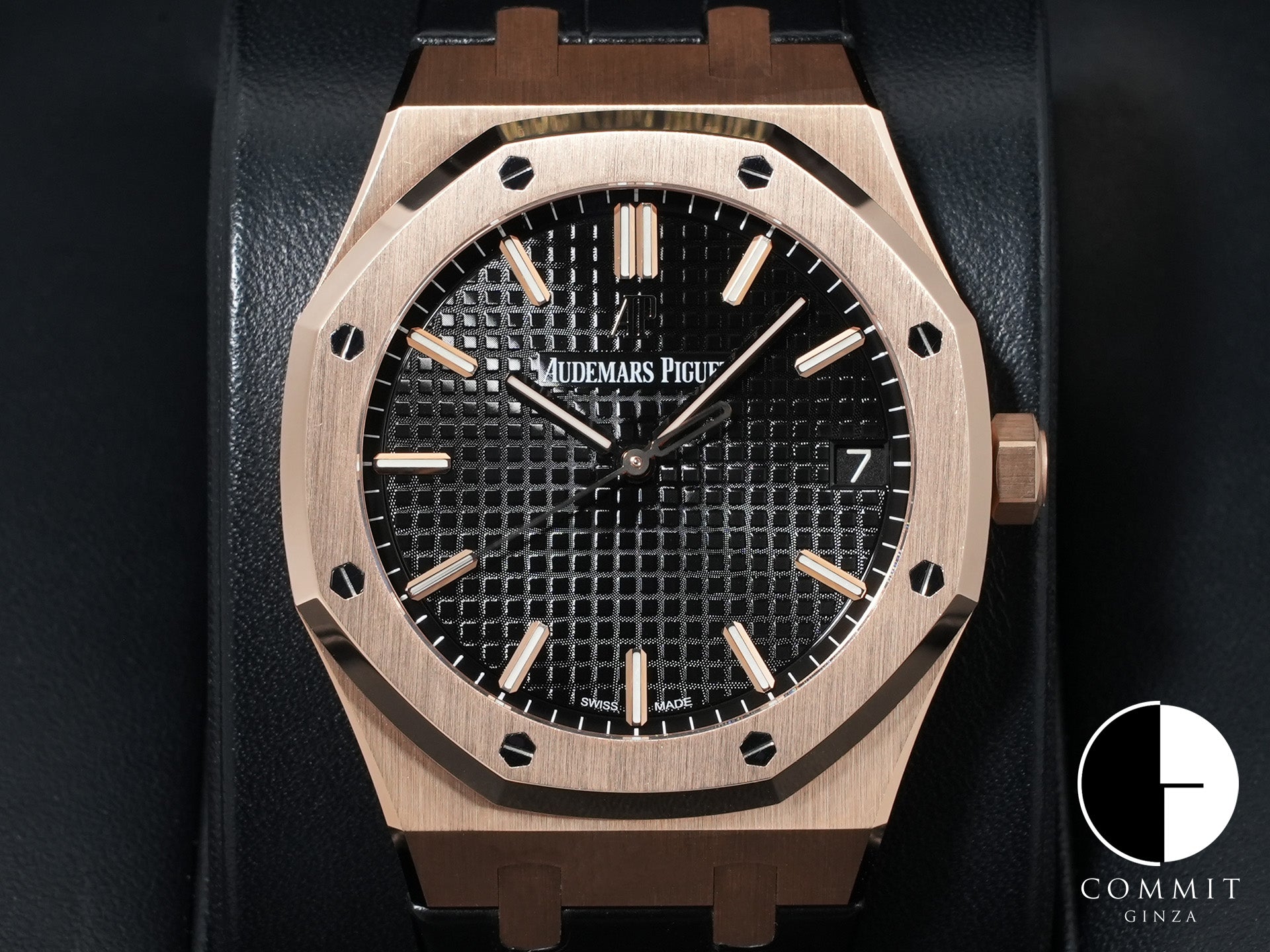 Audemars Piguet Royal Oak Ref. 15500OR.OO.D002CR.01 Pink Gold Black Dial Excellent Condition txvz9q7s