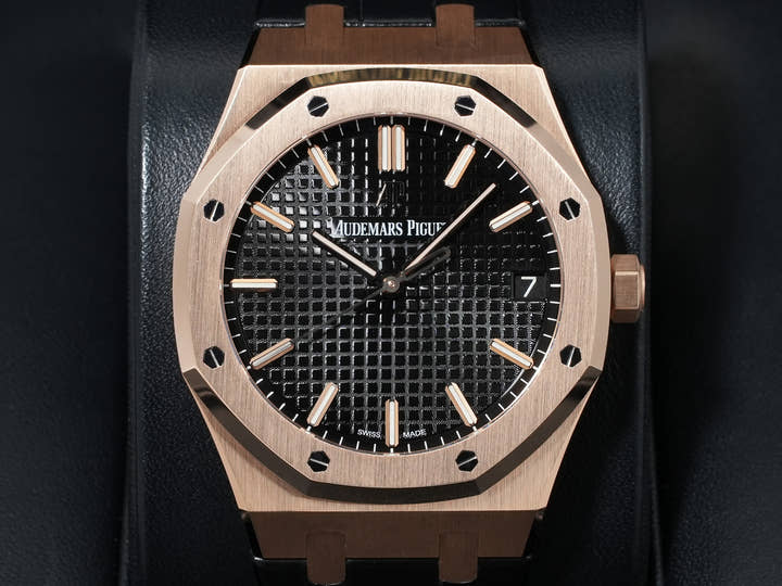 Audemars Piguet Royal Oak Ref. 15500OR.OO.D002CR.01 Pink Gold Black Dial Excellent Condition txvz9q7s