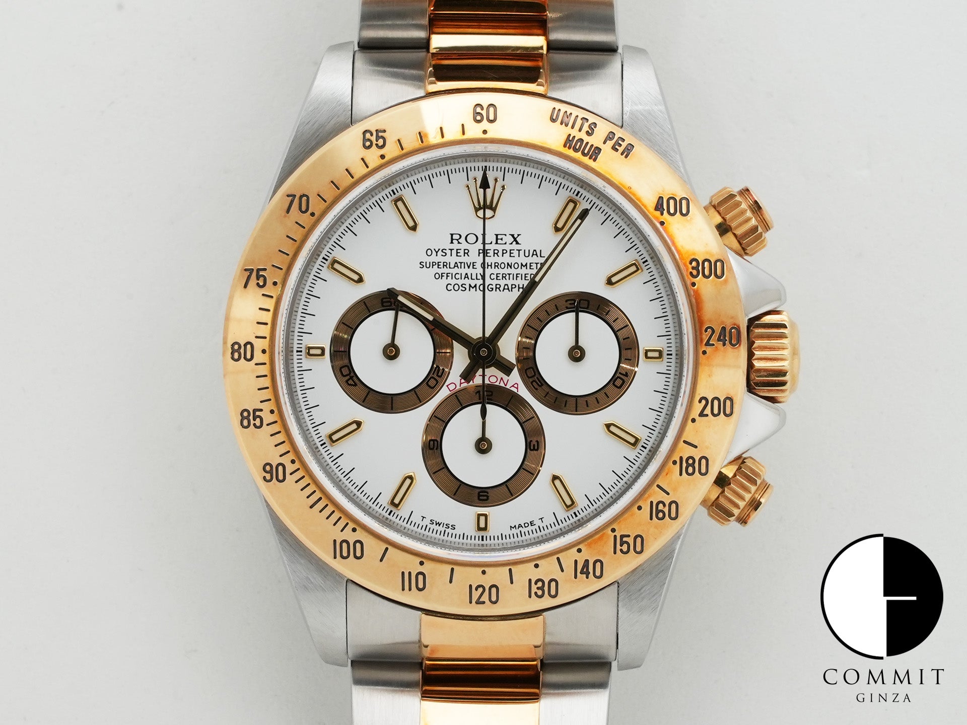 Rolex Daytona El Primero Ref. 16523 Stainless Steel/Yellow Gold White Dial Pre-owned 4pusn25g