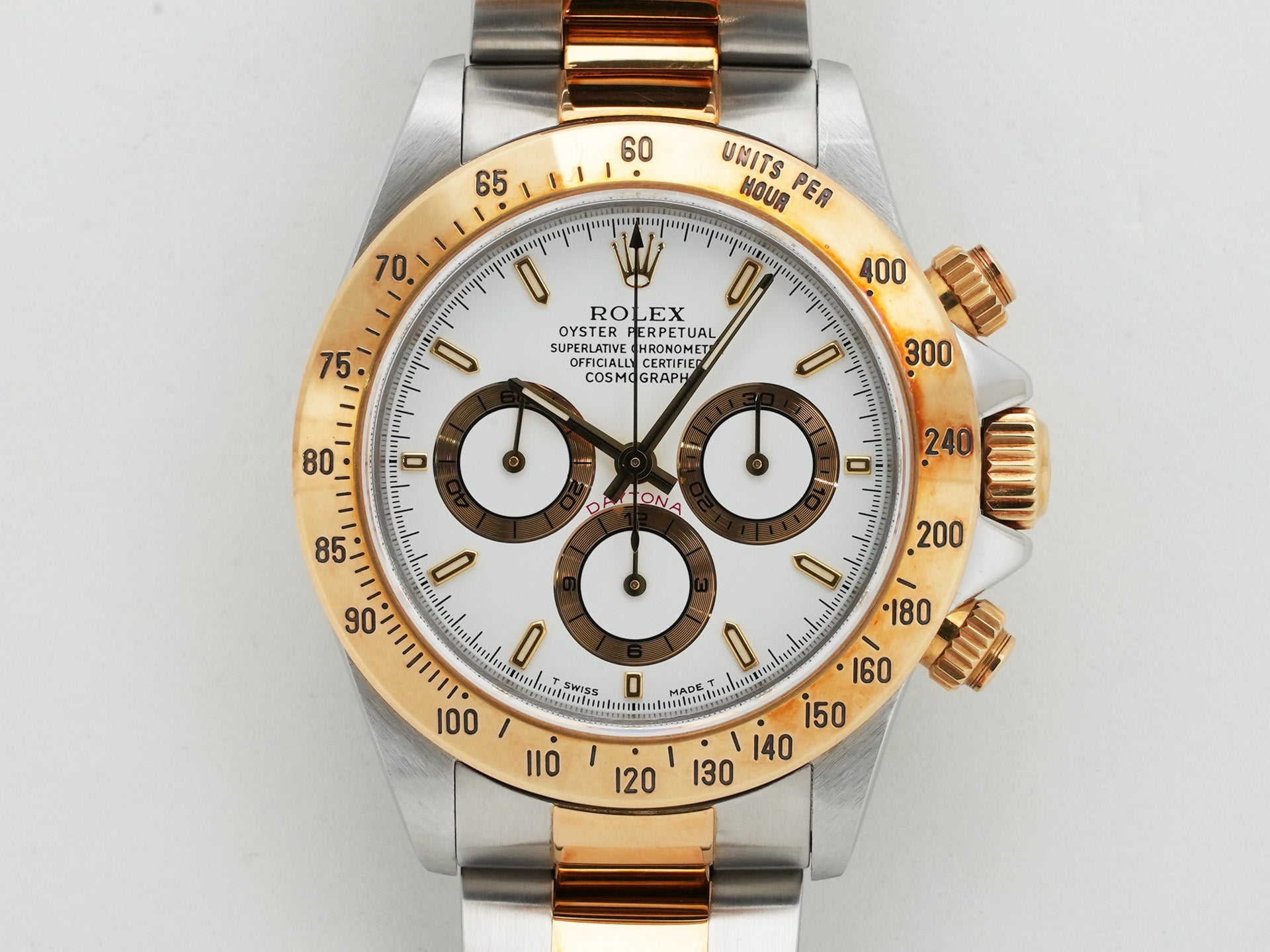 Rolex Daytona El Primero Ref. 16523 Stainless Steel/Yellow Gold White Dial Pre-owned 4pusn25g