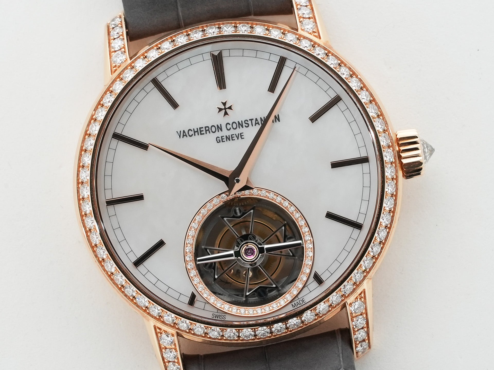 ヴァシュロンコンスタンタン トラディショナル・トゥールビヨン Ref.6035T/000R-B634 ピンクゴールド マザーオブパール文字盤 美品 3gg2o7co