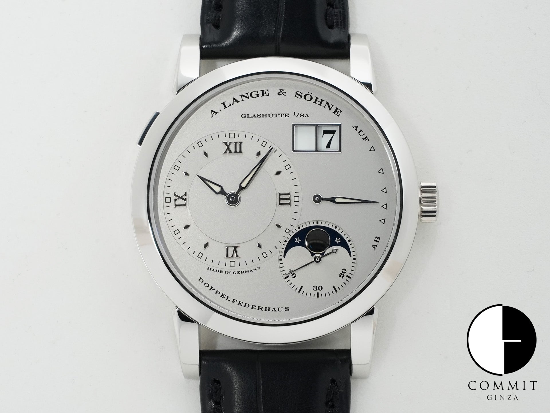 A. Lange & Söhne Lange 1 Moon Phase Ref. 109.025 Platinum Silver Dial Excellent Condition ike7d7s5