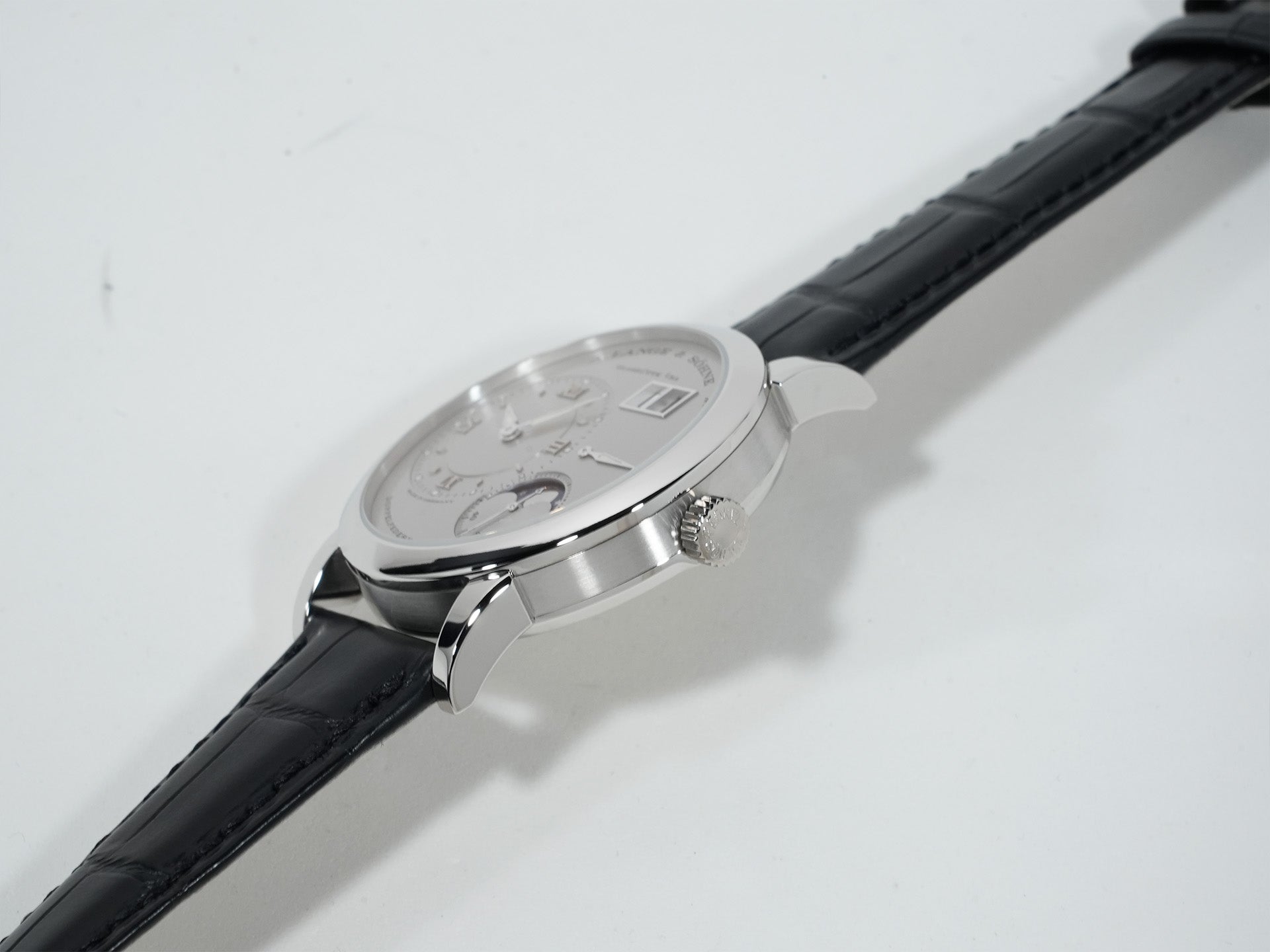 A. Lange & Söhne Lange 1 Moon Phase Ref. 109.025 Platinum Silver Dial Excellent Condition ike7d7s5