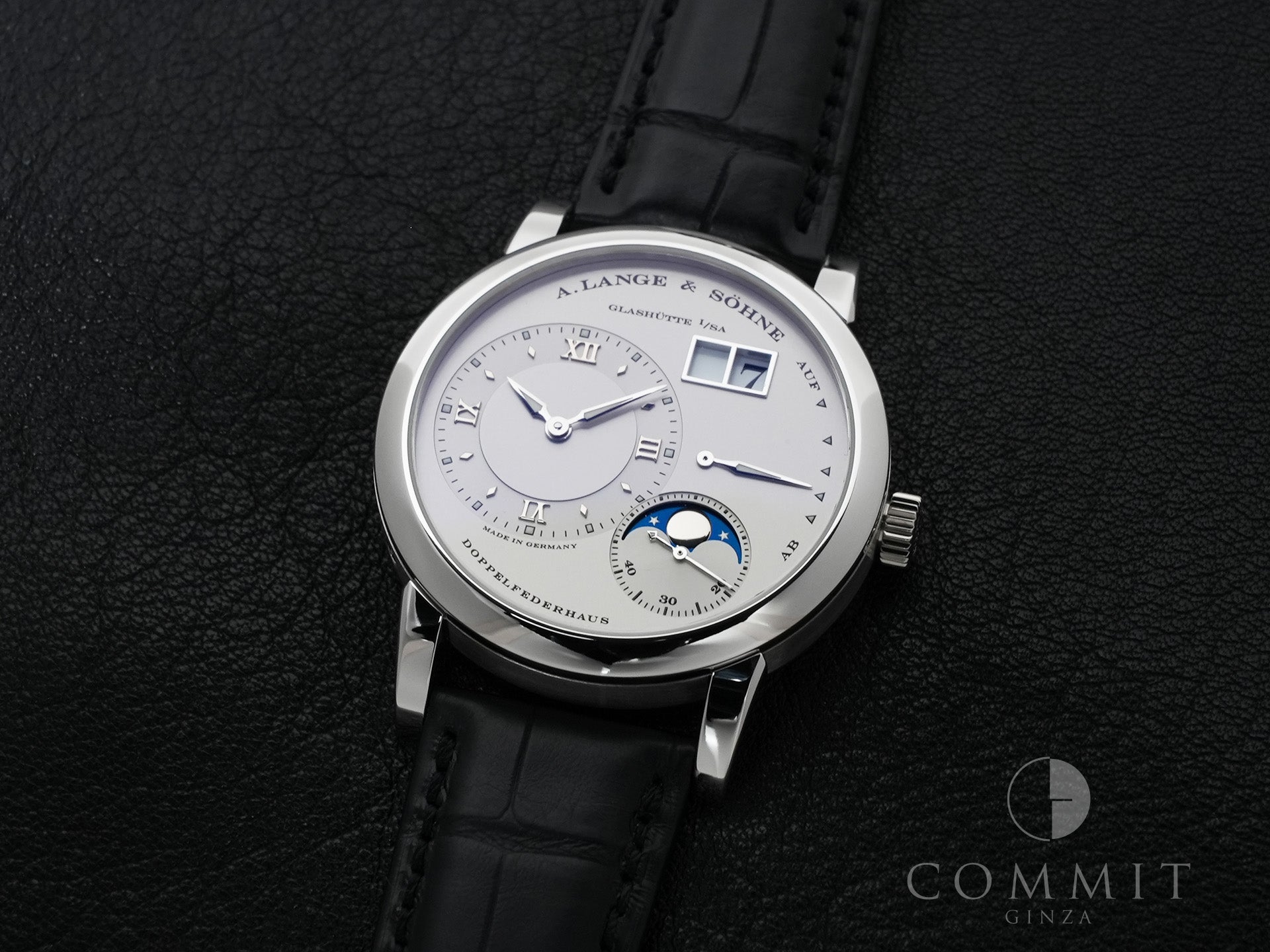 A. Lange & Söhne Lange 1 Moon Phase Ref. 109.025 Platinum Silver Dial Excellent Condition ike7d7s5