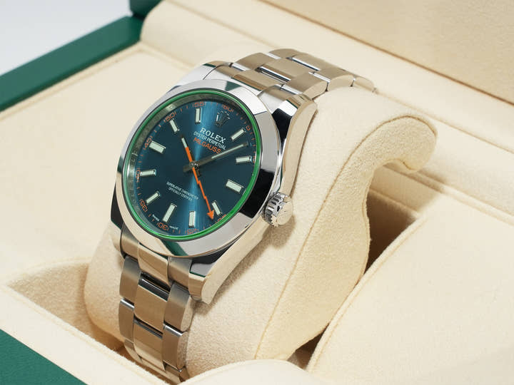 ロレックス ミルガウス Ref.116400GV ステンレススチール Zブルー文字盤 美品 dzaqeram