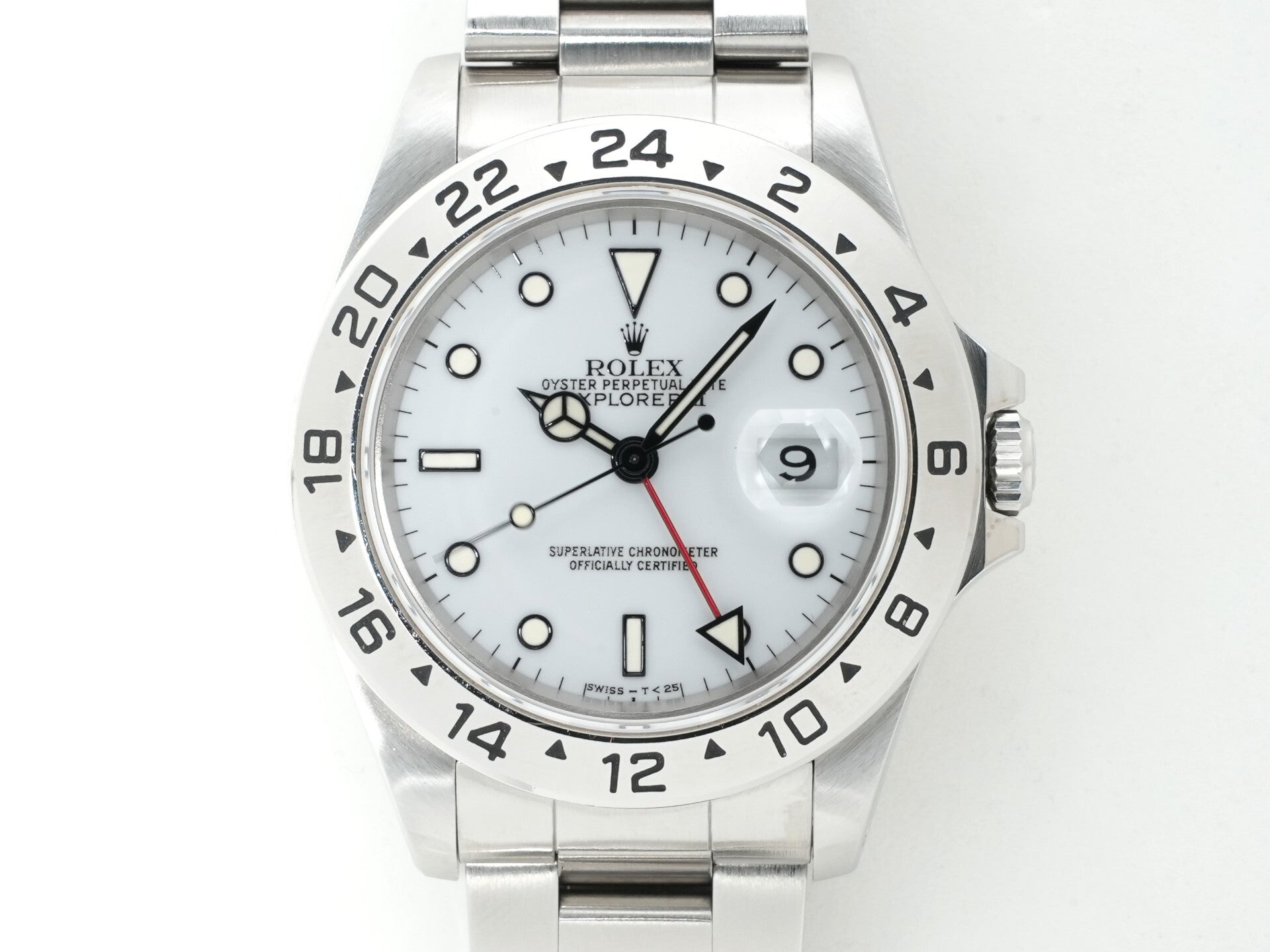 ロレックス エクスプローラーII Ref.16570 ステンレススチール ホワイト文字盤 オイスターブレスレット 中古 4of8nd6j
